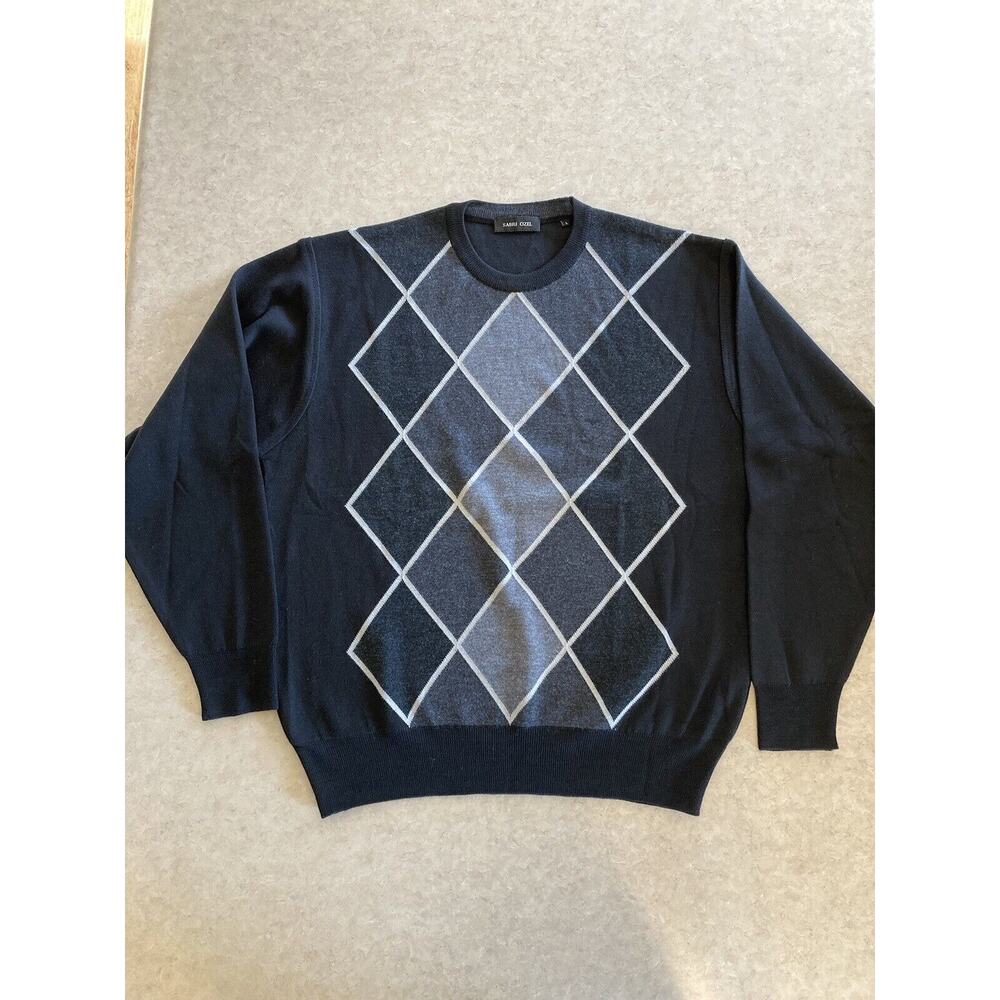 Men's Large Sabri Ozel Pullover Sweater Wool Blend Flaw Still Nice Heavy